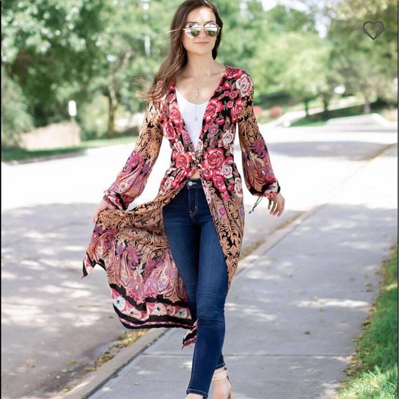 Angie Other - Angie Floral Print BOHO Duster Kimono Size Large